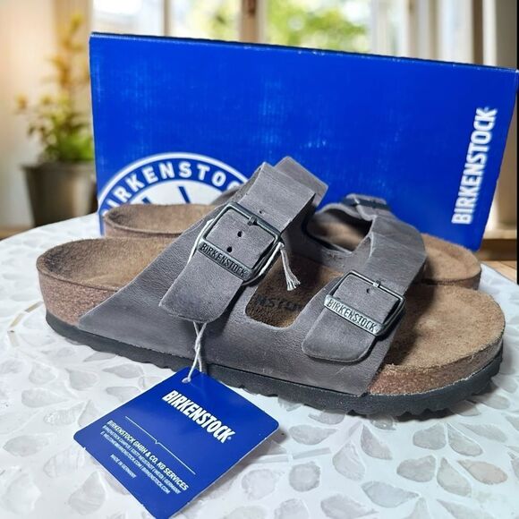 BIRKENSTOCK ARIZONA IRON Soft Footbed Waxy Leather Regular Fit - Picture 5 of 16